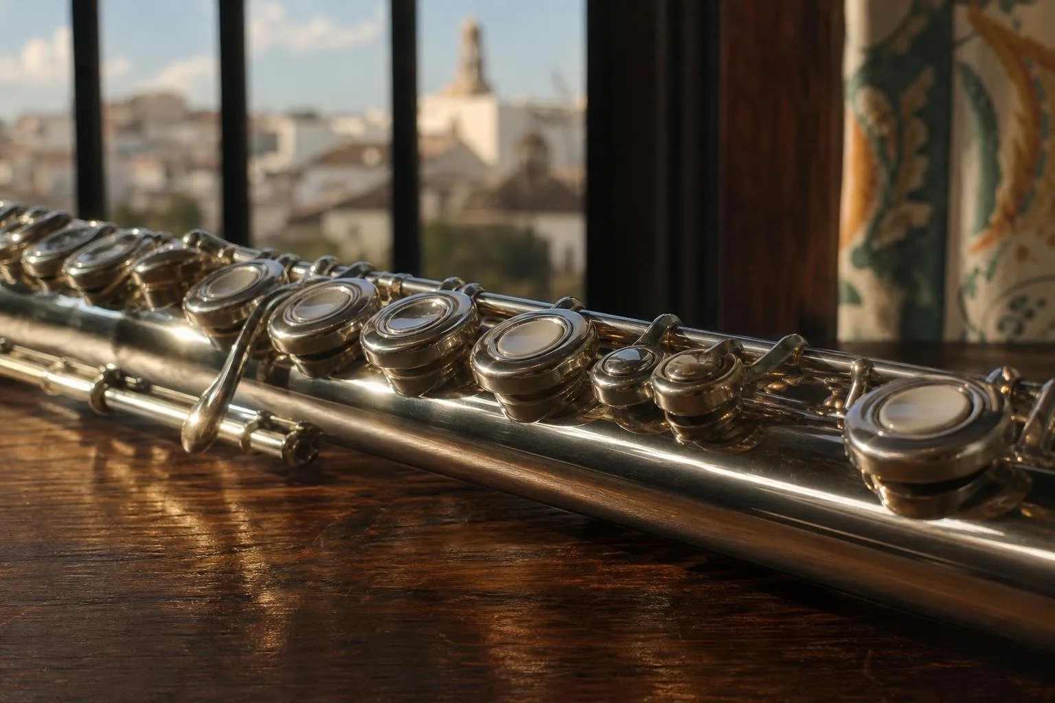 Detalle de las llaves de un clarinete